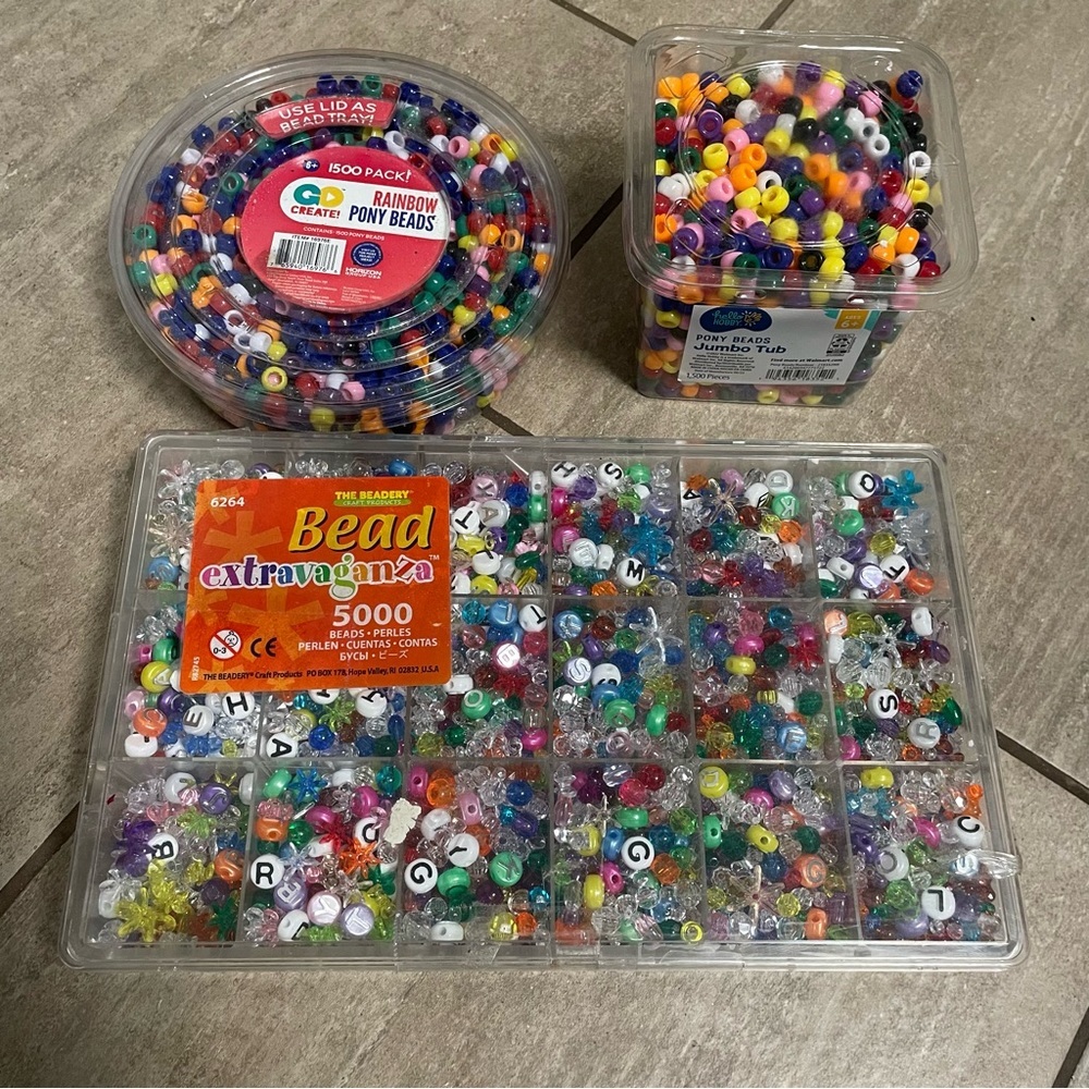 RAINBOW Colors Alphabet Pony Beads Crafts Jewelry for Bracelets & Necklaces Bulk